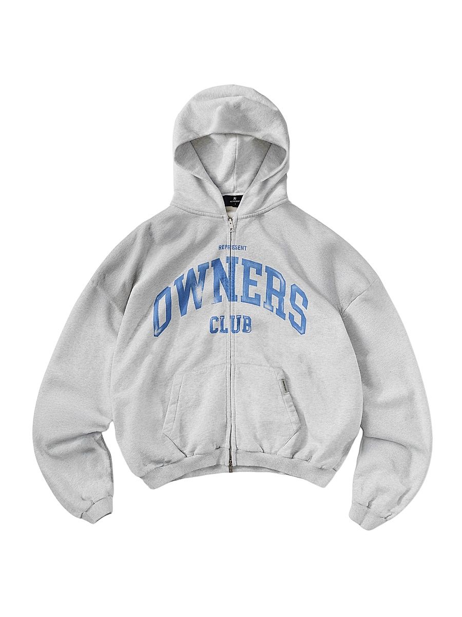 Men's Owners Full-Zip Hoodie - Sprayed Ice Grey Marl - Size Small