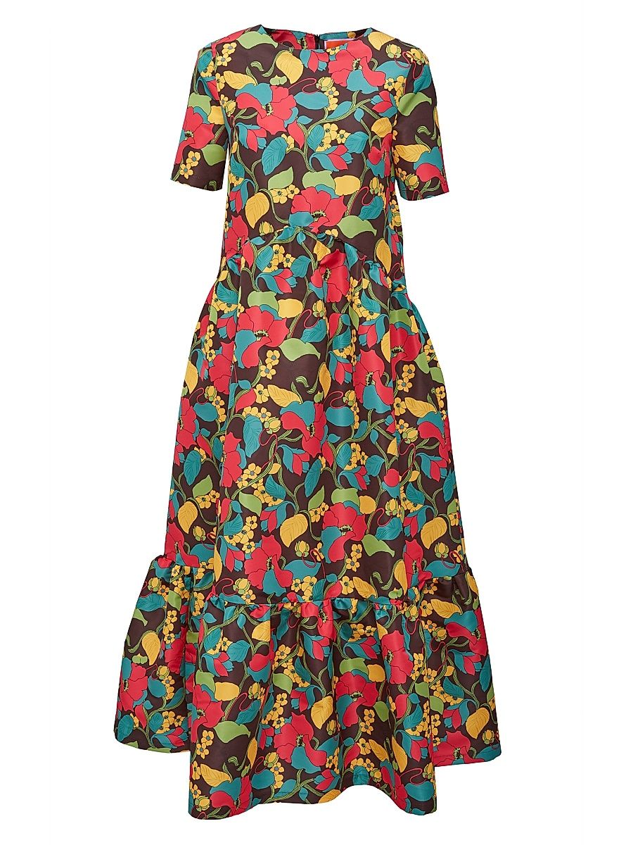 Women's Belle Dress - Vines Brown - Size Medium