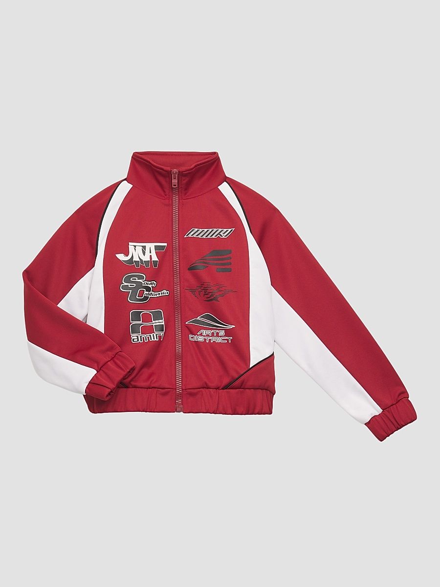 Little Kid's & Kid's Sporty Track Jacket - Ruby - Size 4