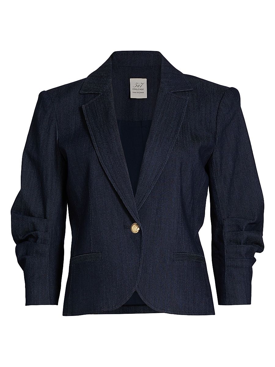 Women's Petit Khloe Denim Blazer - Indigo - Size 16