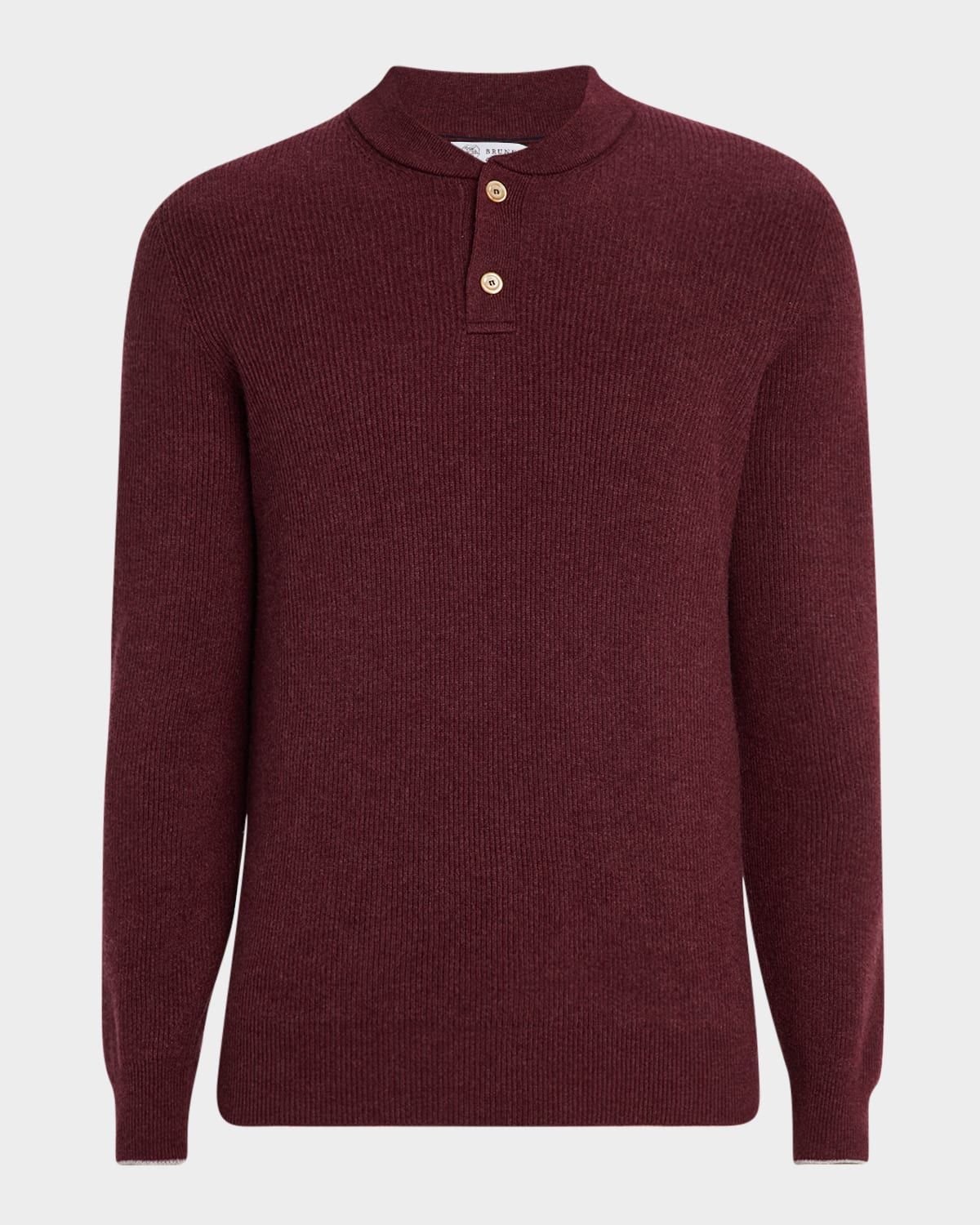 Men & apos;s Ribbed Cashmere Henley Sweater