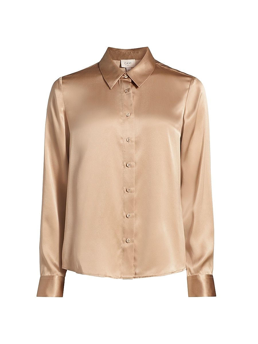 Women's Crosby Silk Blouse - Champagne - Size Medium