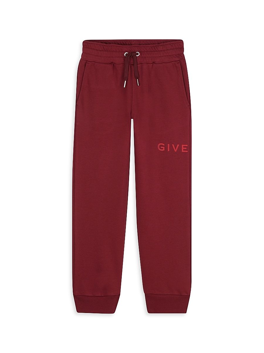 Little Kid's Logo Fleece Joggers - Crimson - Size 12