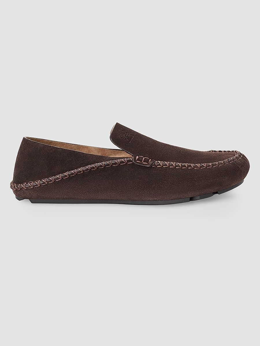Men's Rambla Suede Driving Loafers - Dark Brown - Size 11