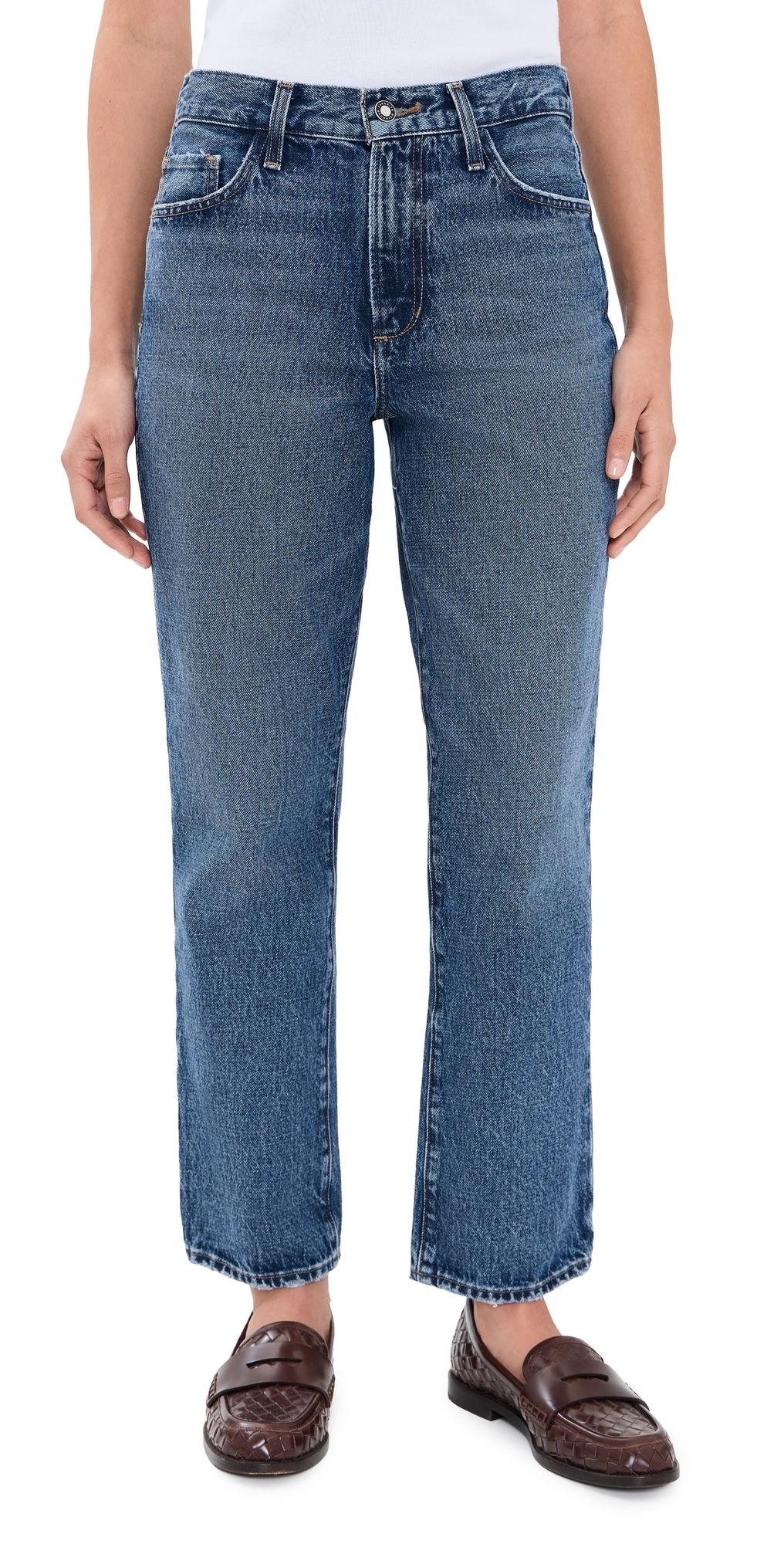 Favorite Daughter The Dot Mid Straight Ankle Jeans Charlestown 30
