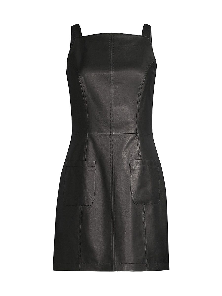 Women's Leather Minidress - Black - Size 2