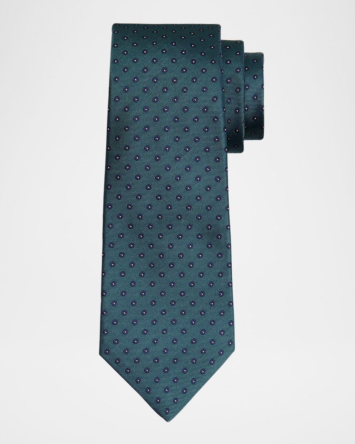 Men & apos;s Silk Polka Dot Jacquard Seven-Fold Tie