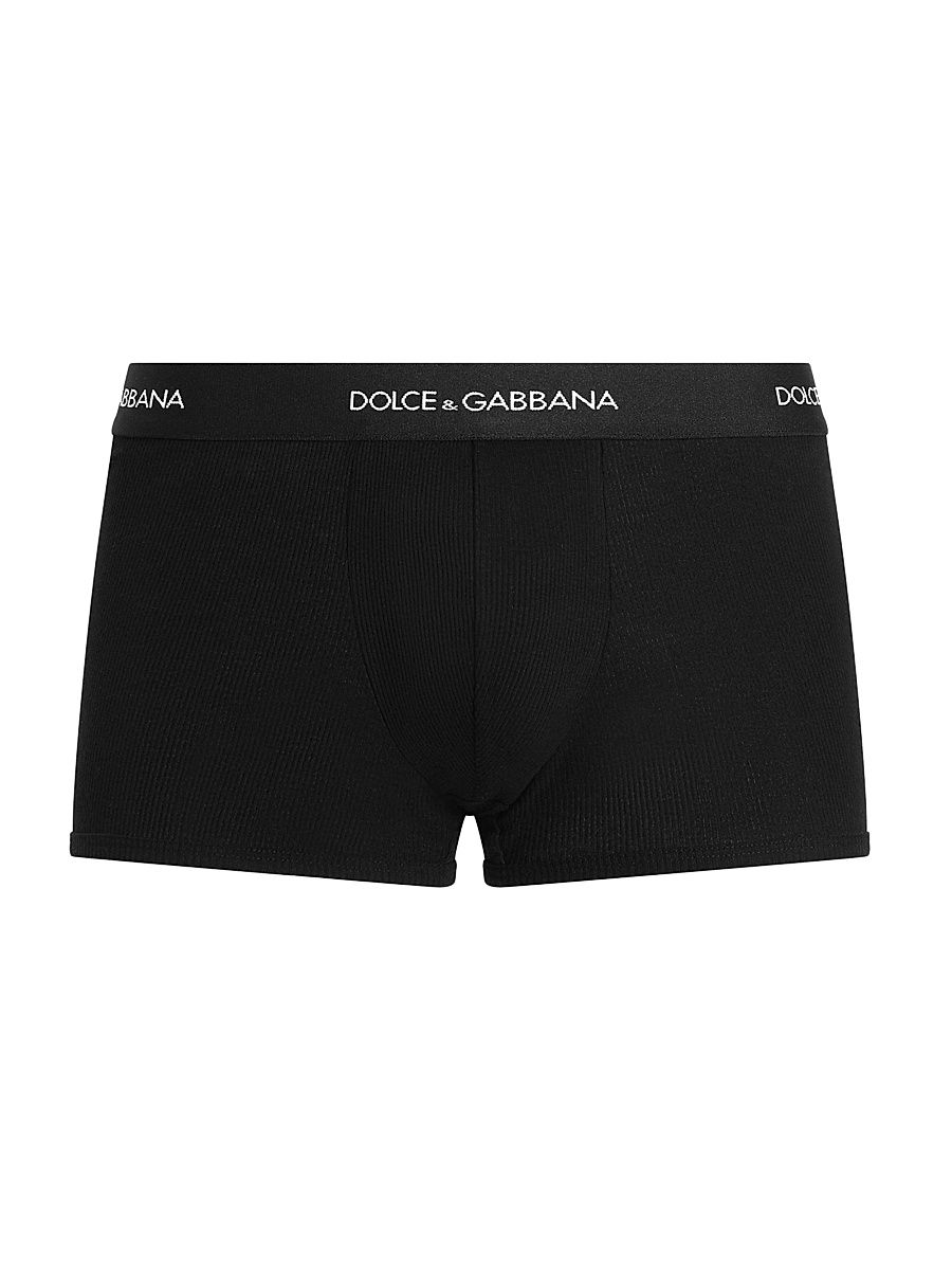 Men's Logo Cotton Boxer Briefs 2-Pack - Nero - Size XL