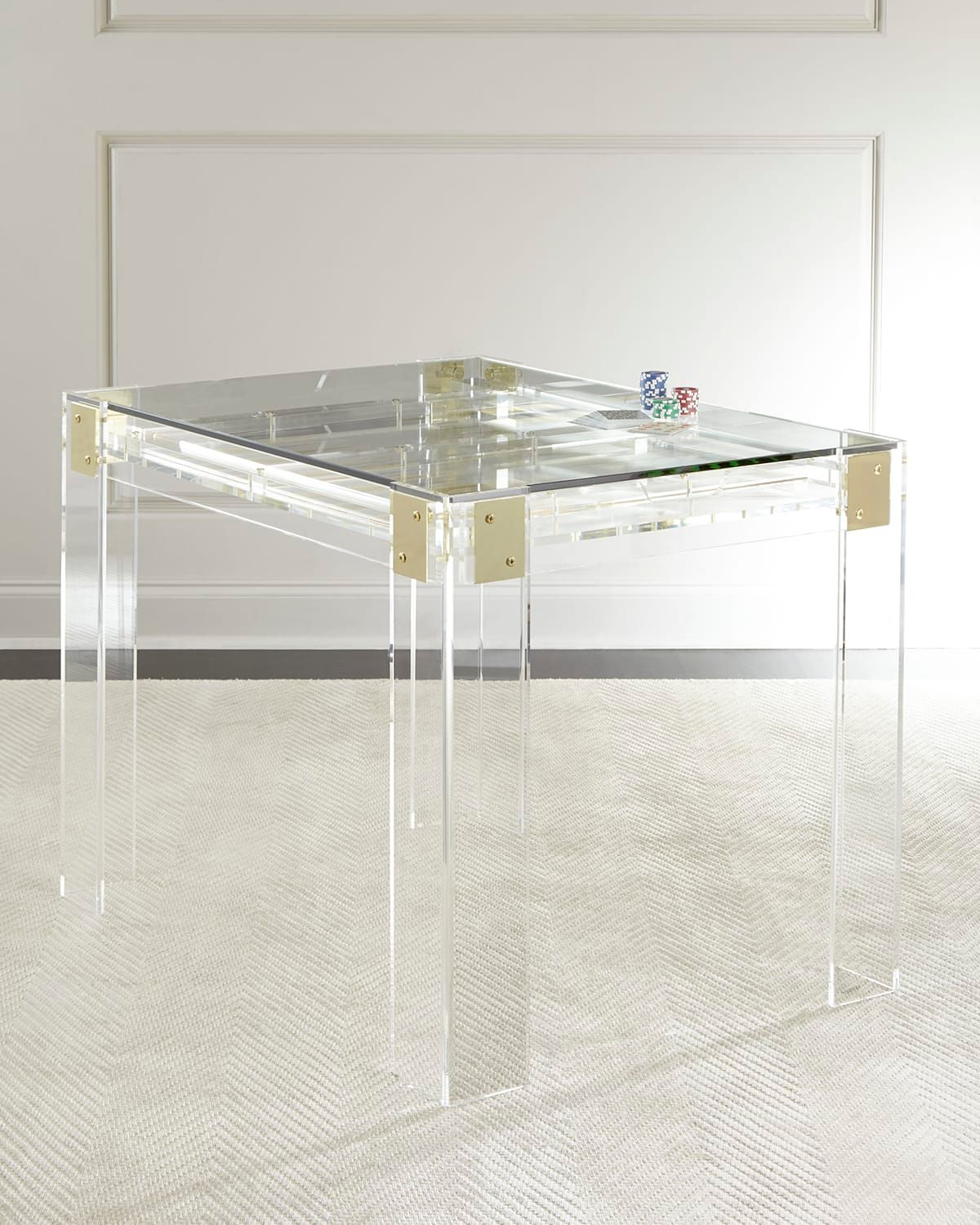 T Monogram Embossed Leather Tote Bag