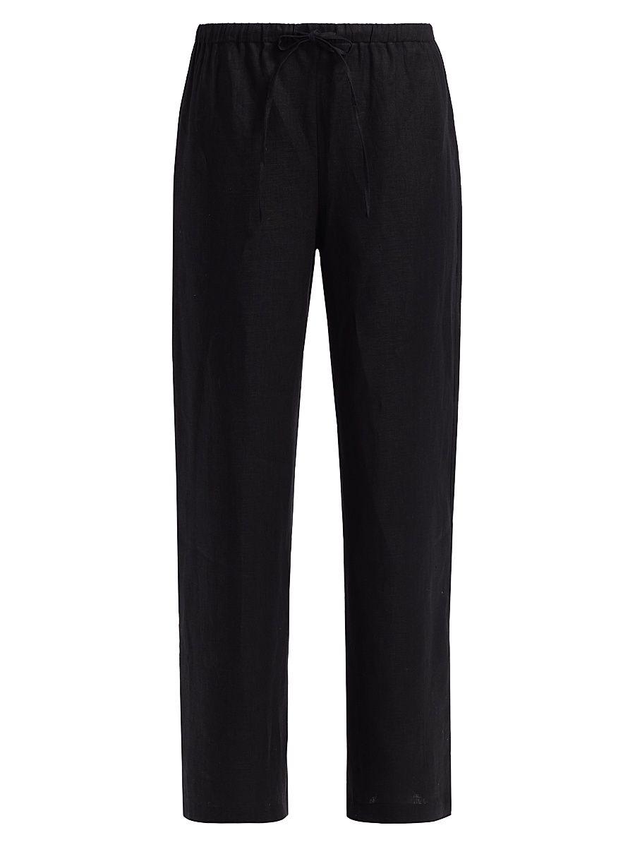 Women's Olina Linen Pants - Black - Size XS
