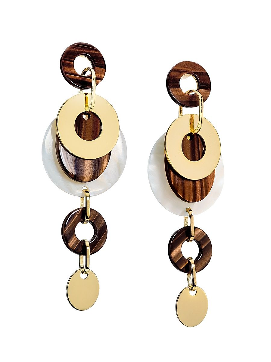 Women's Polina Goldtone & Resin Drop Earrings - Walnut