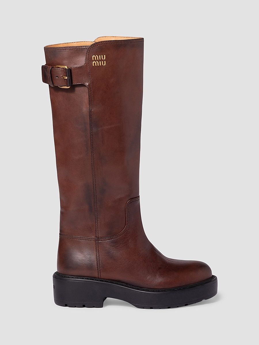 Women's Leather Boots - Brown - Size 10