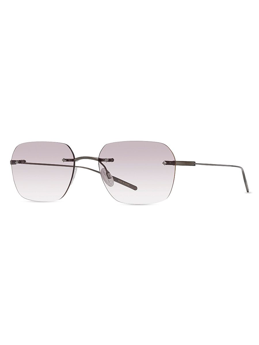 Men's Rimless Louie 51MM Rectangular Sunglasses - Pewter Smoke