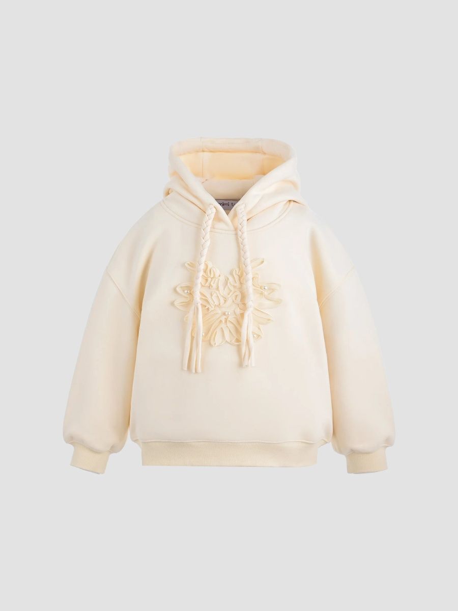 Mimi Tutu Girl's Little Girl's & Girl's Embellished Hooded Sweatshirt - Cream - Size 12