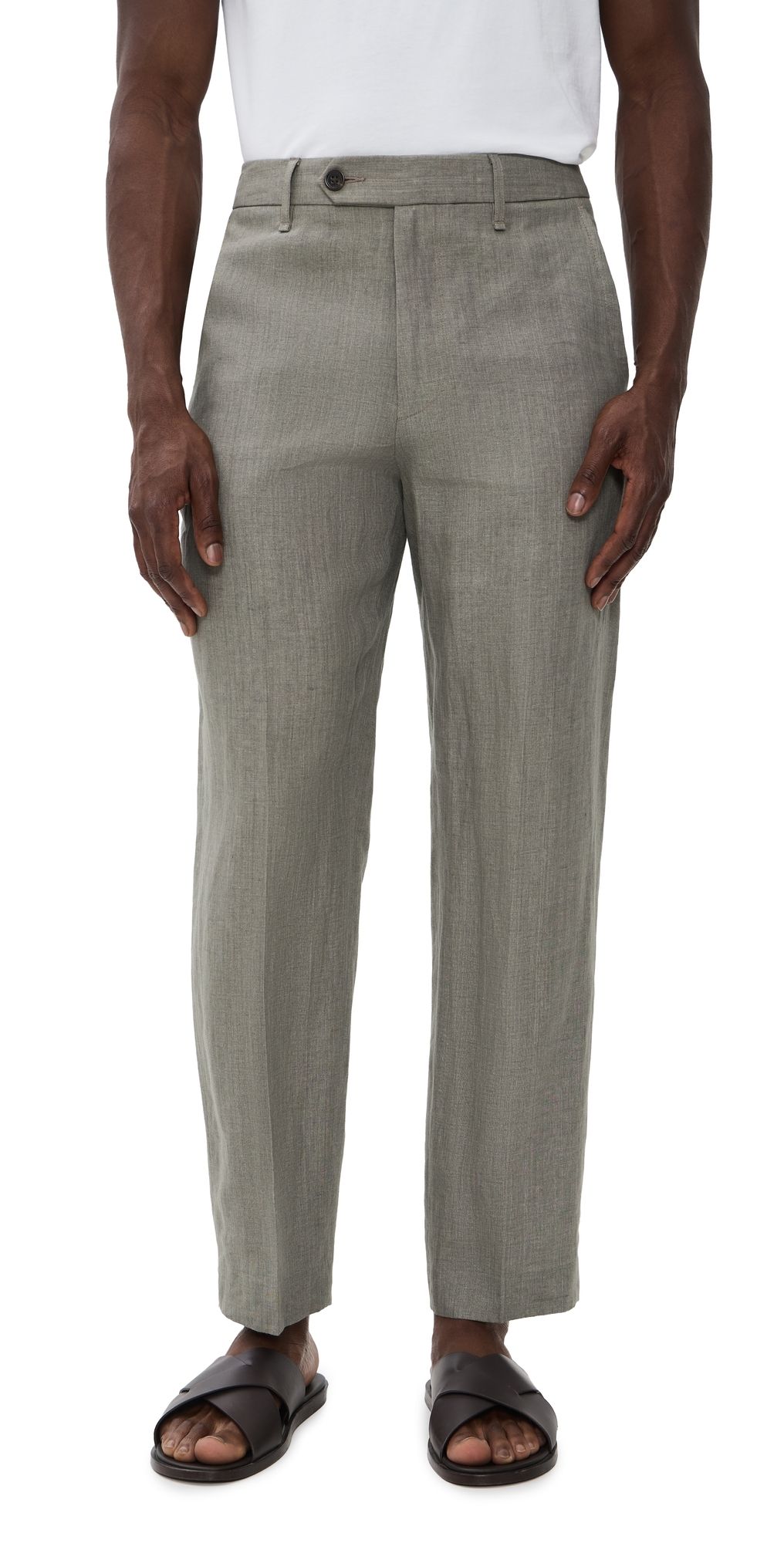 rag & bone Evan Linen Trousers Grey 32