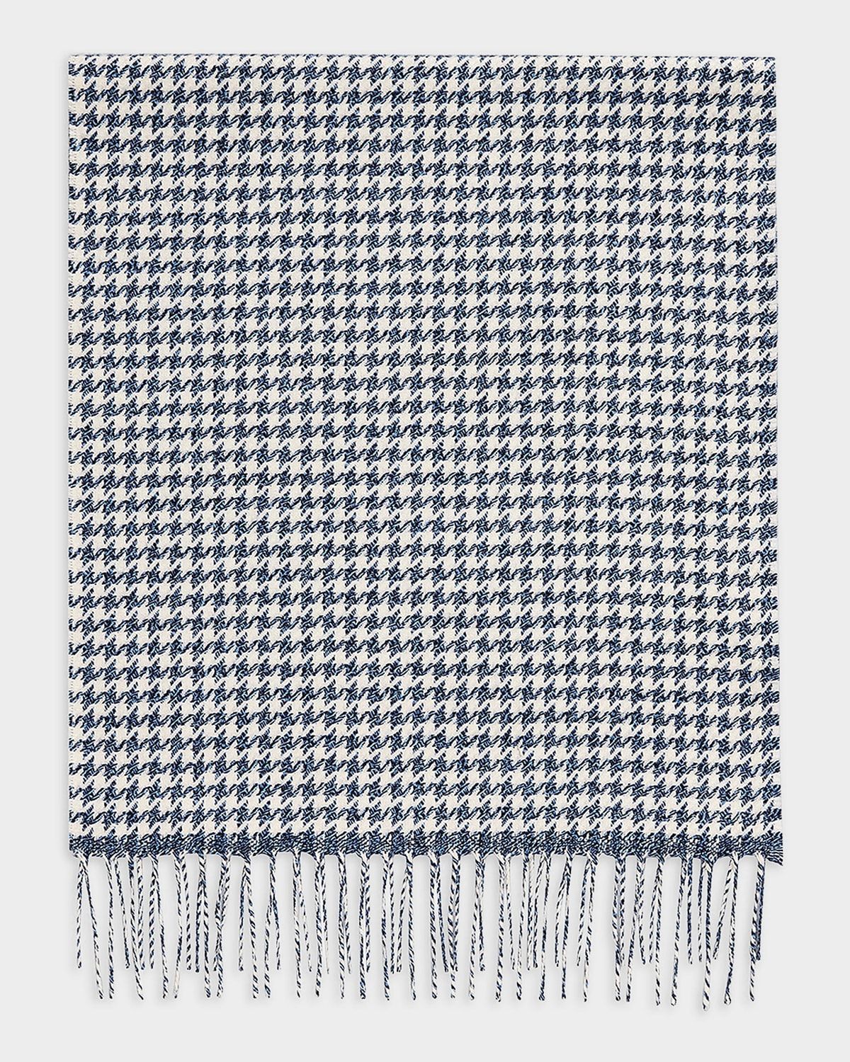 Men & apos;s Silk and Cashmere Twist Houndstooth Scarf