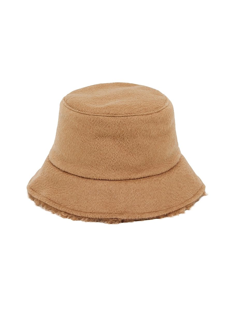 Women's Reversible Camel and Teddy Fabric Cloche Hat - Camel - Size Large