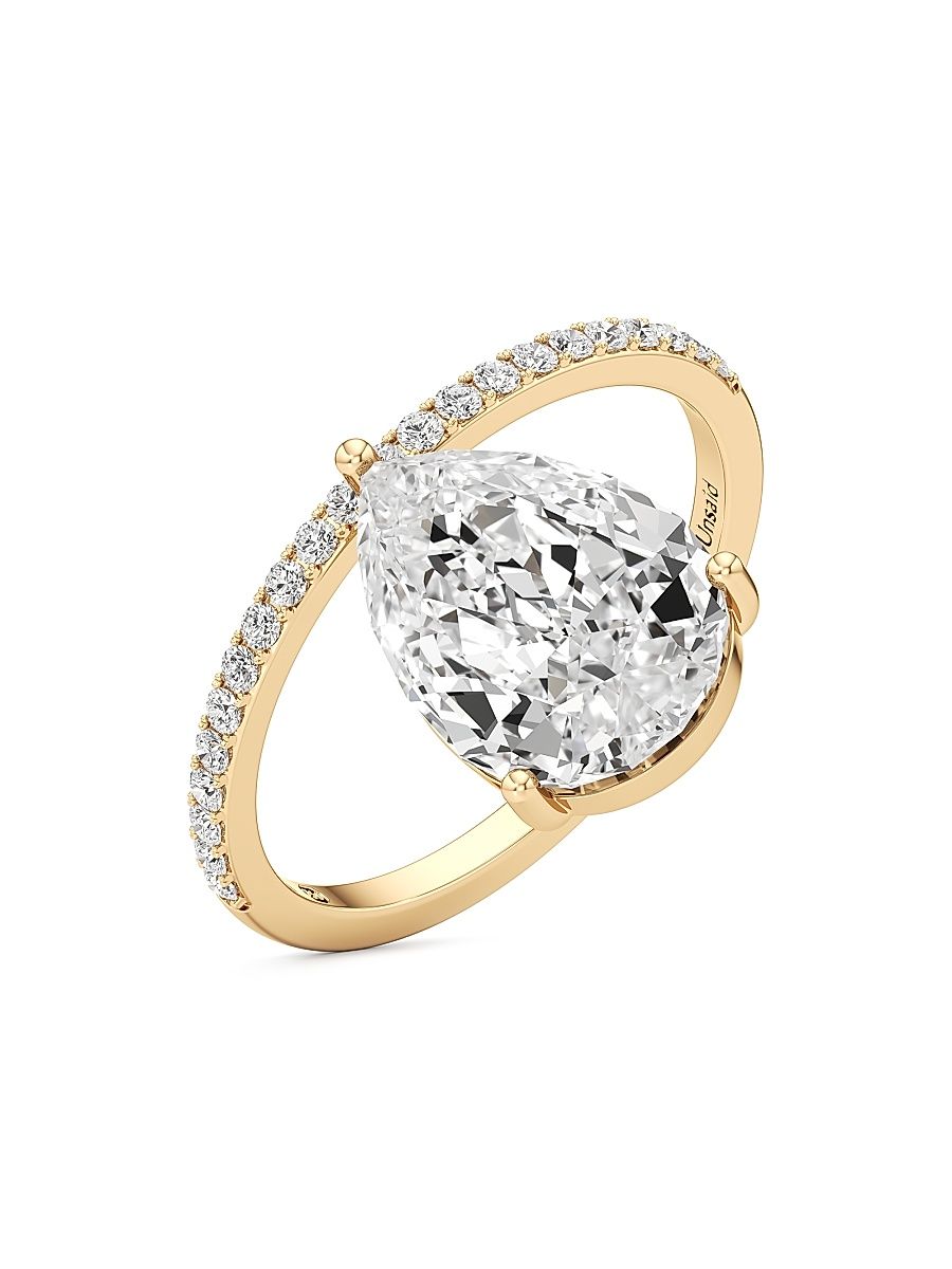 Women's Tear 18K Yellow Gold & 3.33 TCW Lab-Grown Diamond Ring - Yellow Gold - Size 6.75