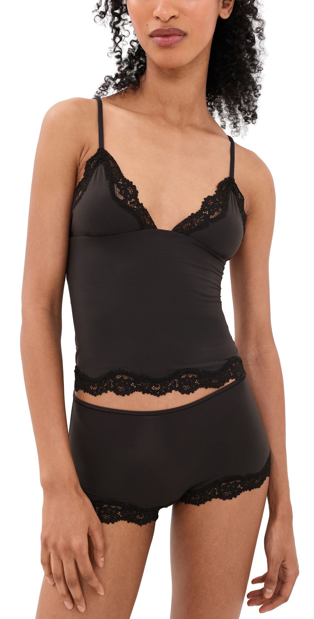 SKIMS Cami and Boyshorts Pajama Set Onyx XS