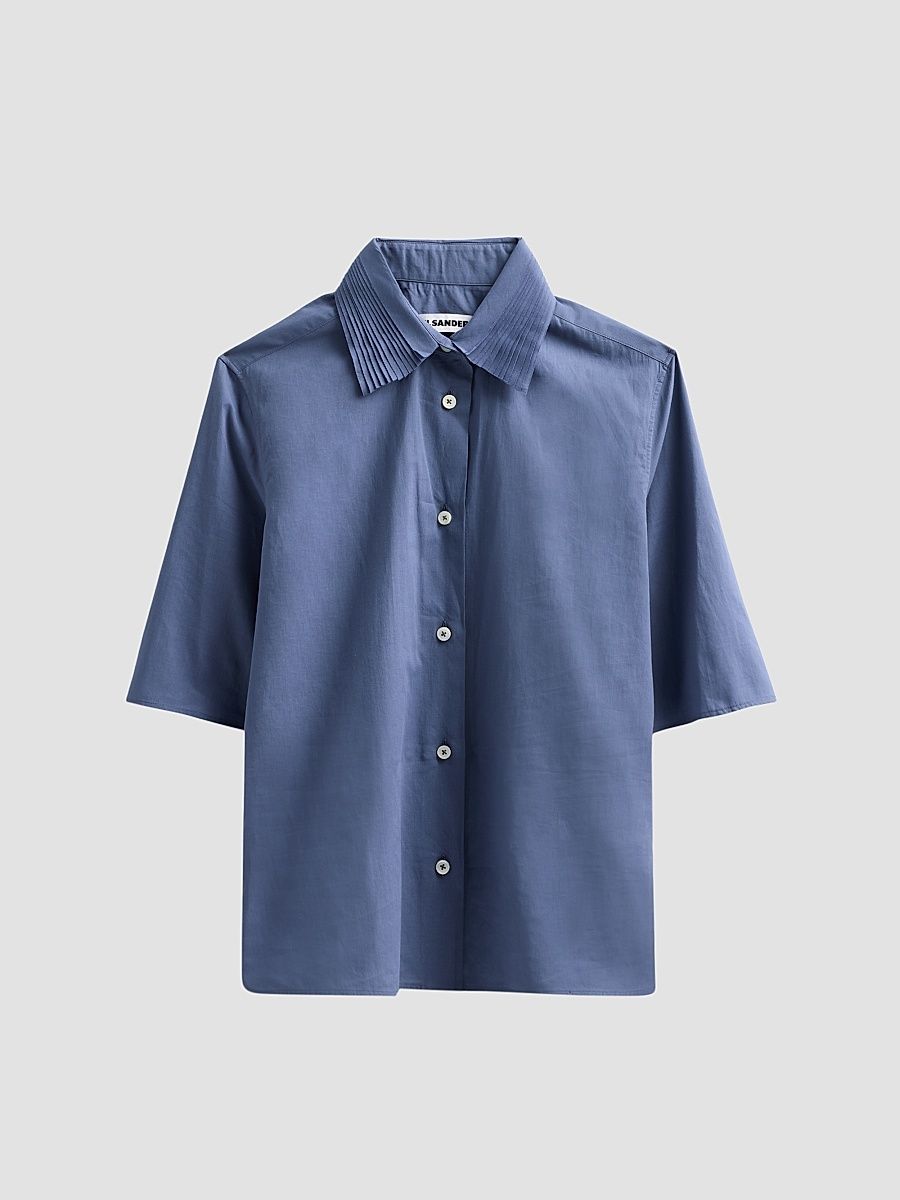 Women's Pleated Collar Cotton Shirt - Sugar Paper - Size 10
