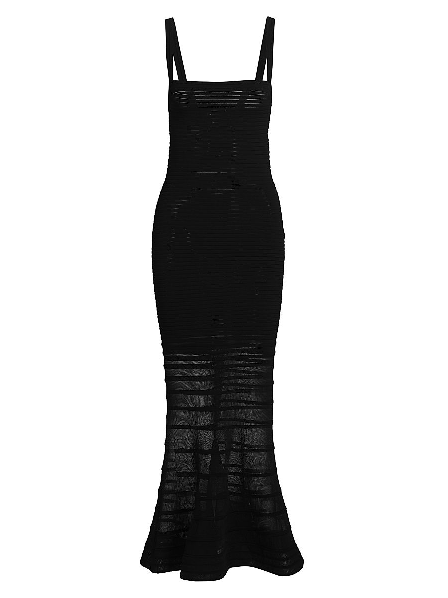 Women's Vallarie Knit Trumpet-Hem Dress - Black - Size Large