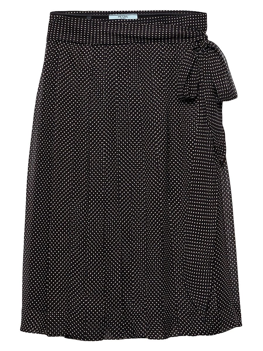 Women's Printed Chiffon Wrap Skirt - Black - Size 12