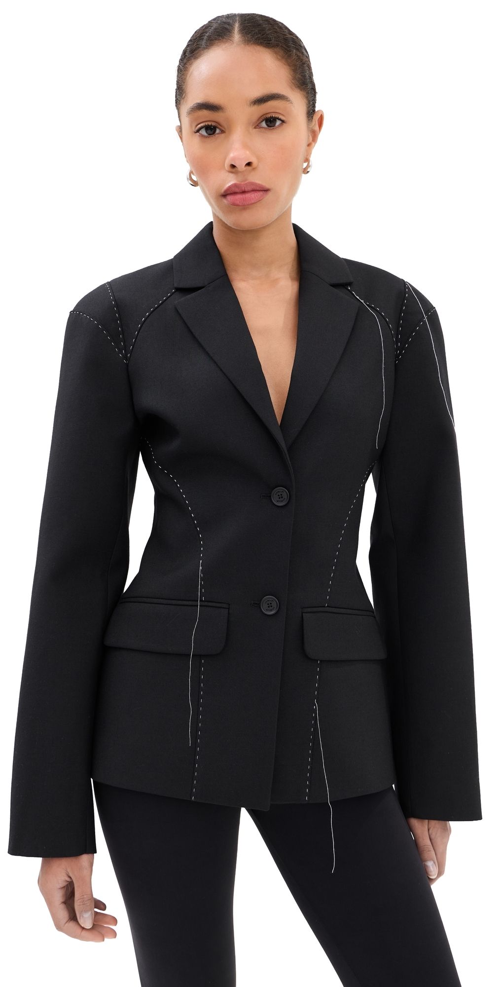 Off-White Stitch Fitted Blazer Black 42