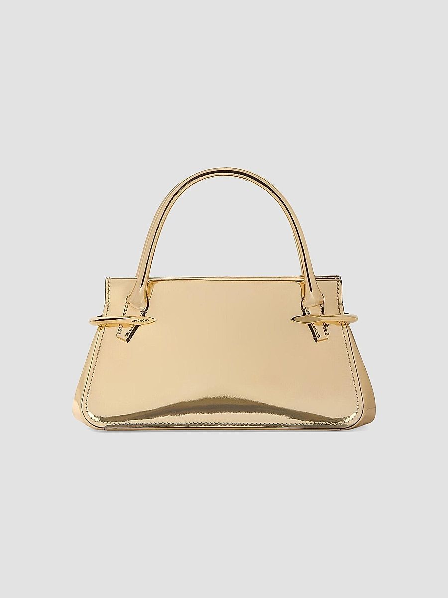 Givenchy Women's Mini Pinch Top Handle Bag in Mirror Effect Leather - Golden