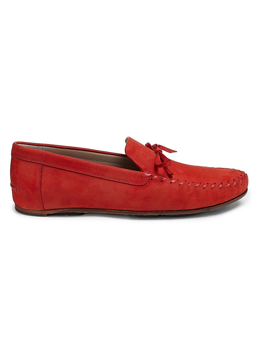 Men's Gargano Suede Loafers - Dark Red - Size 10