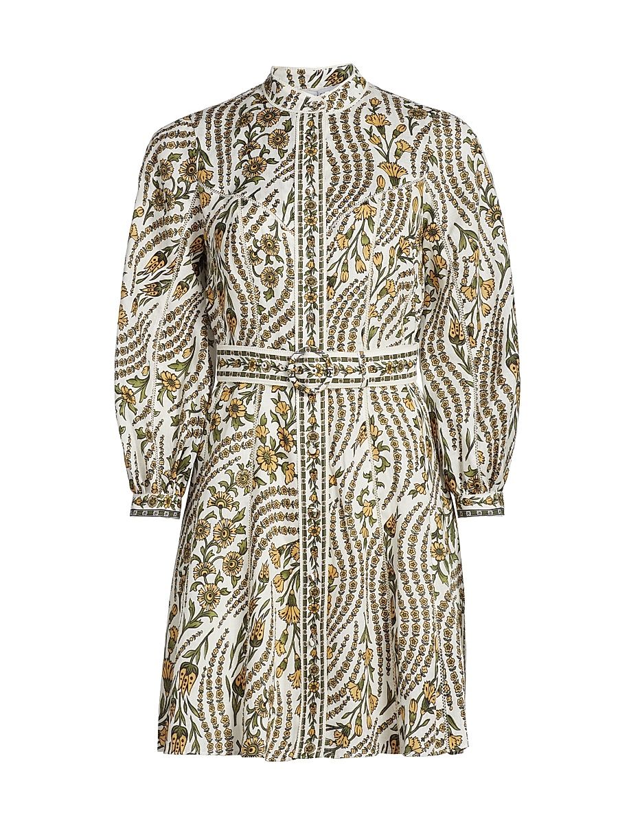 Women's Nolan Floral Linen Dress - Dove Multi - Size 16