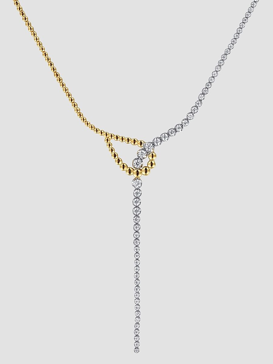 Gabriel & Co Women's Bujukan 14K White & Yellow Gold & 2.00 TCW Diamond Y Necklace - Yellow Gold
