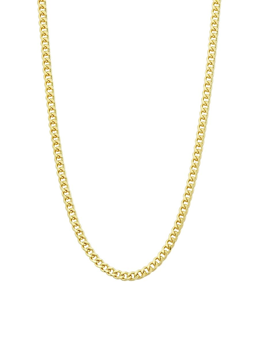 Men's 14K Yellow Gold Oval Curb Chain Necklace/20" - Gold