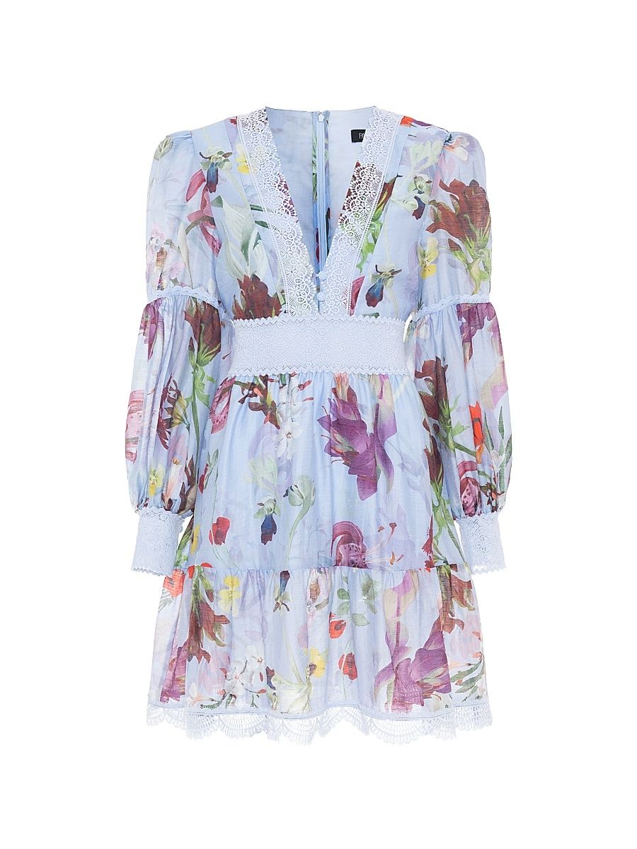 Women's Lily Floral Plunge Minidress - Blue - Size 8