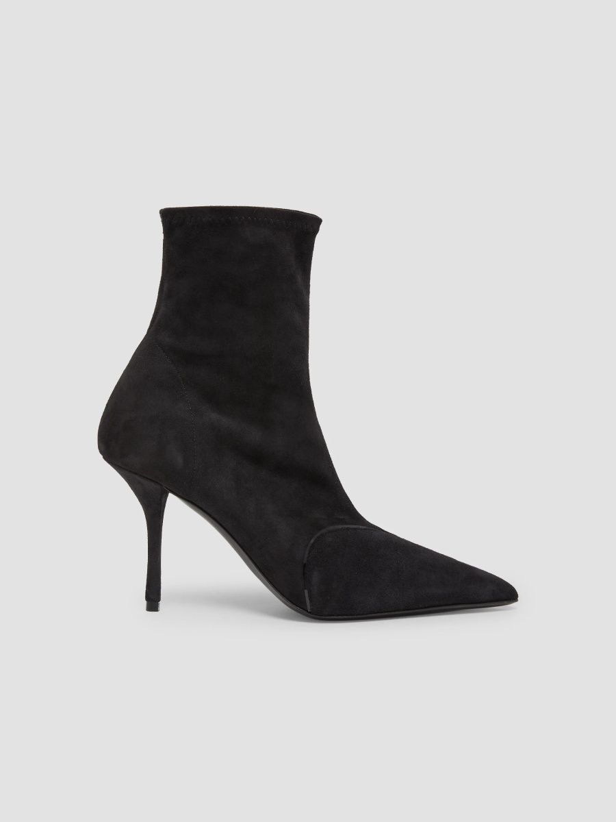 ALAÏA Women's Neo Coeur 90MM Suede Ankle Boots - Noir - Size 11