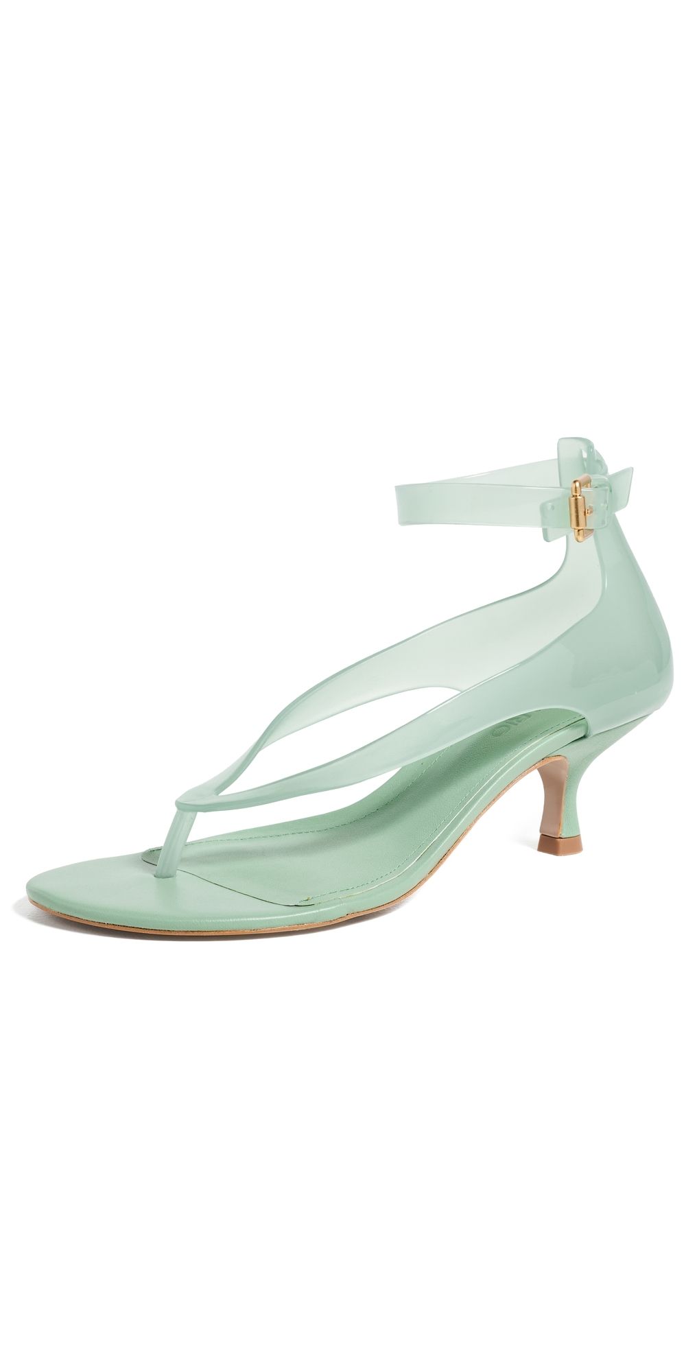 FARM Rio Jelly Kitten Heel Sandals Dusty Green 9.5
