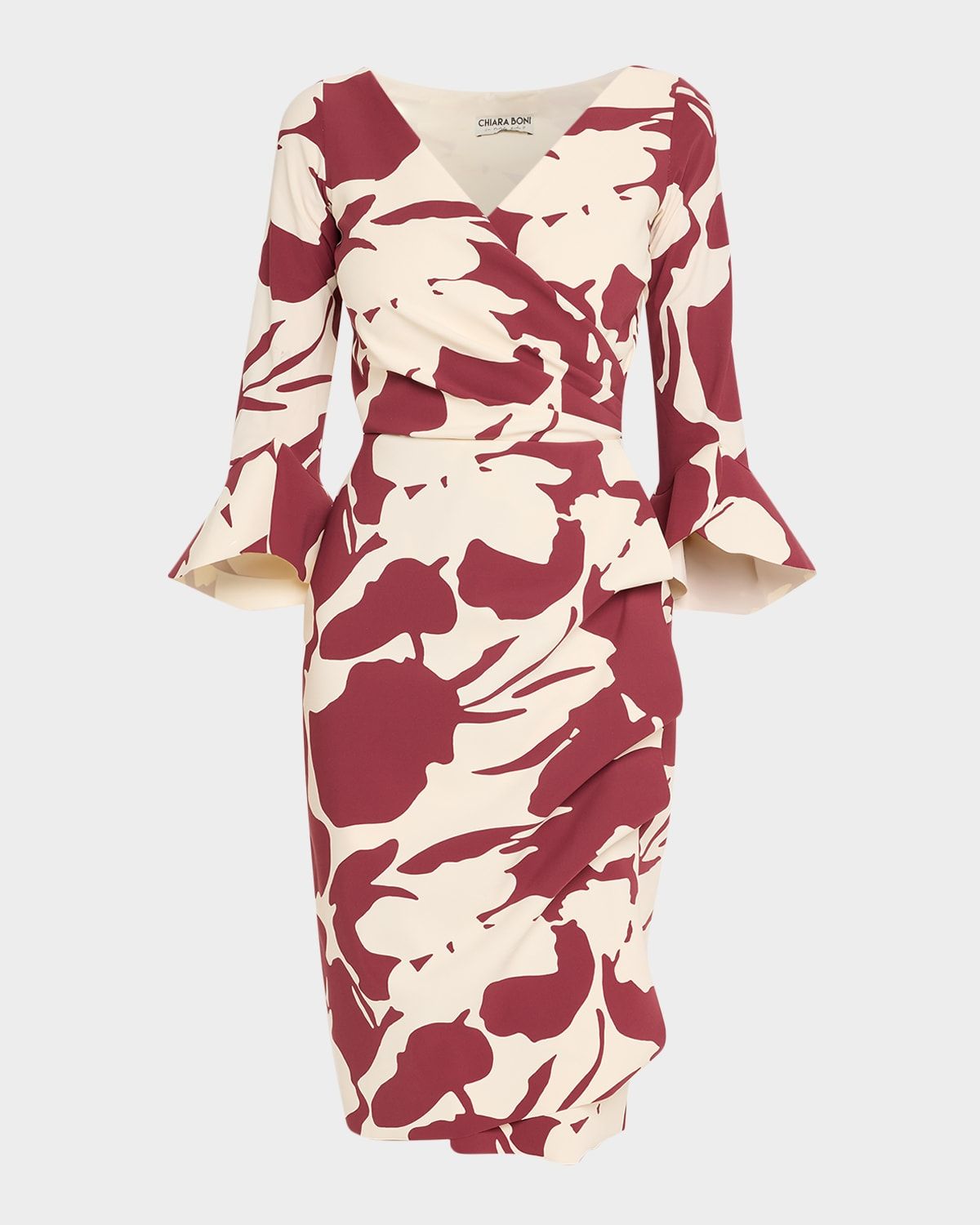 Triana Floral-Print Bodycon Ruffle Dress
