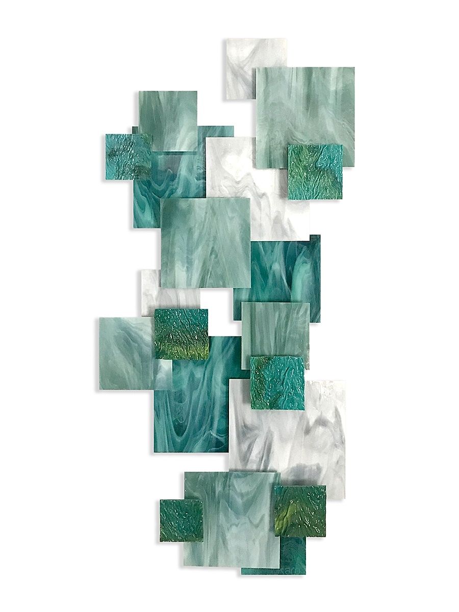 Sunset Vertical Glass Wall Sculpture - Coral