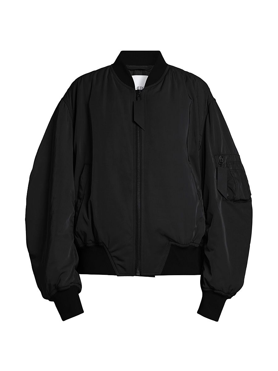 Women's Oversized Bomber Jacket - Black - Size 8