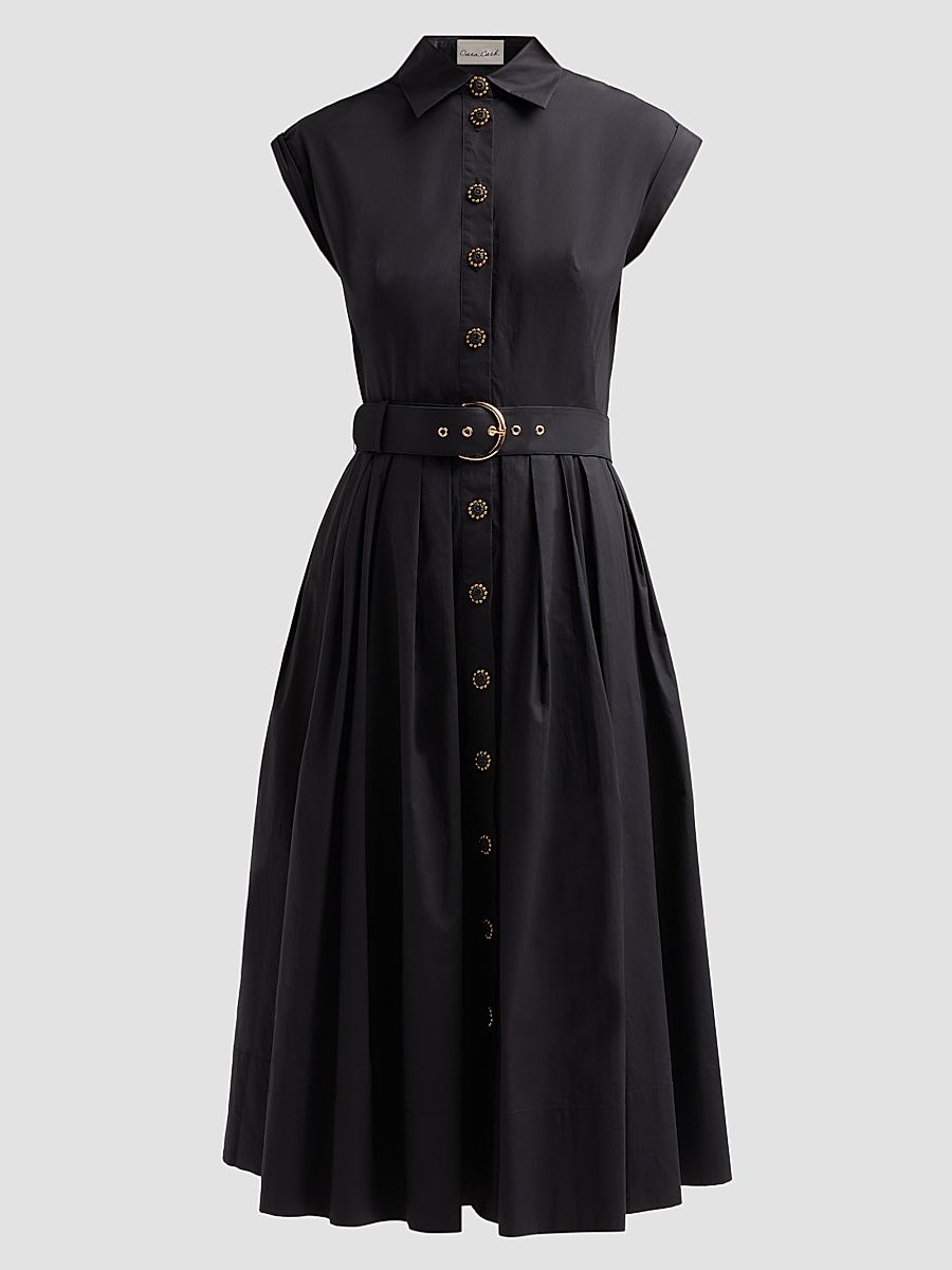 Women's Octavia Midi Shirtdress - Black - Size 12