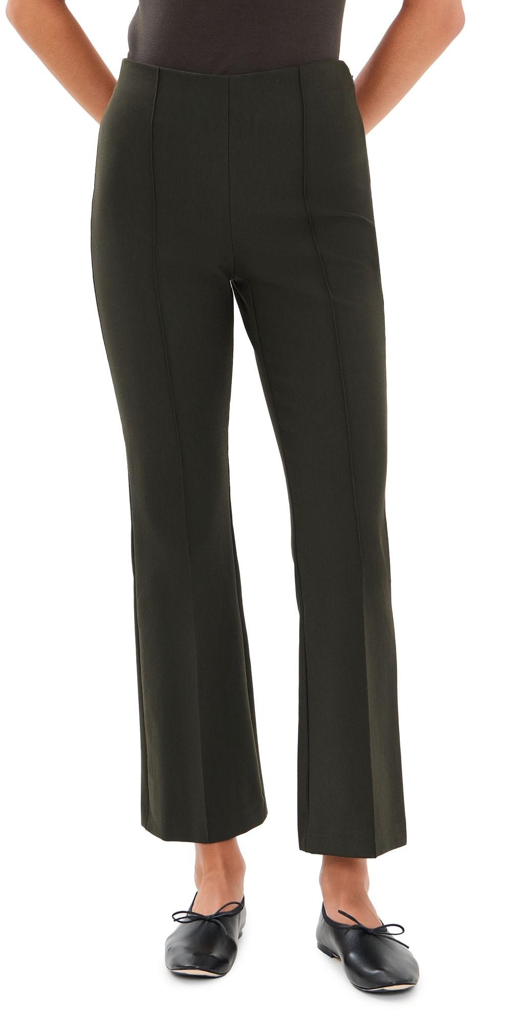 Vince Niki Mid Crop Flare Pants Deep Forest XS