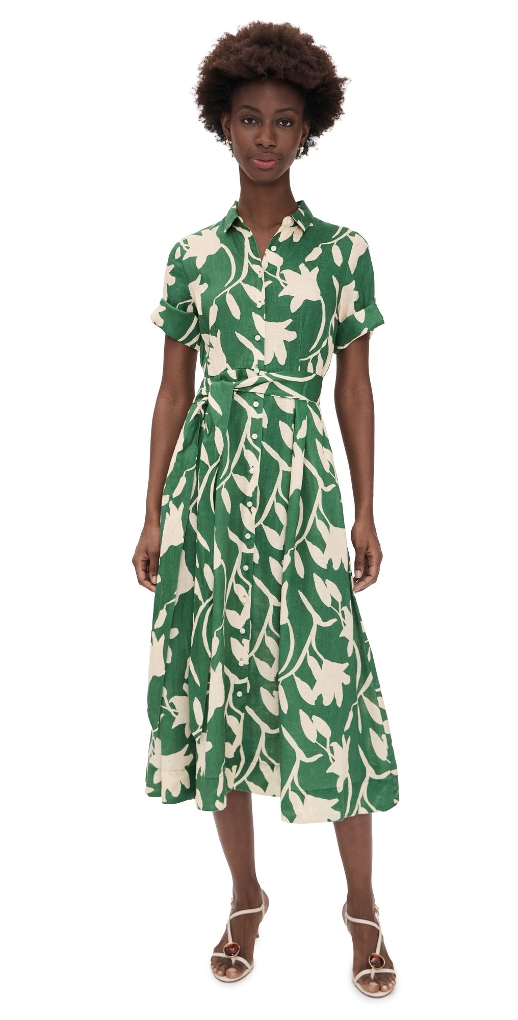 Birds of Paradis Aster Linen Dress Madalena Floral M