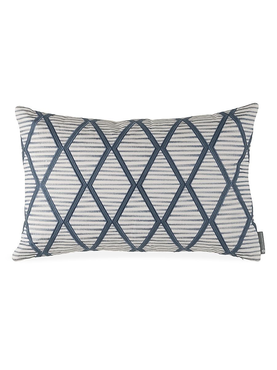 Brook Rectangle Pillow - White Indigo - Size Large