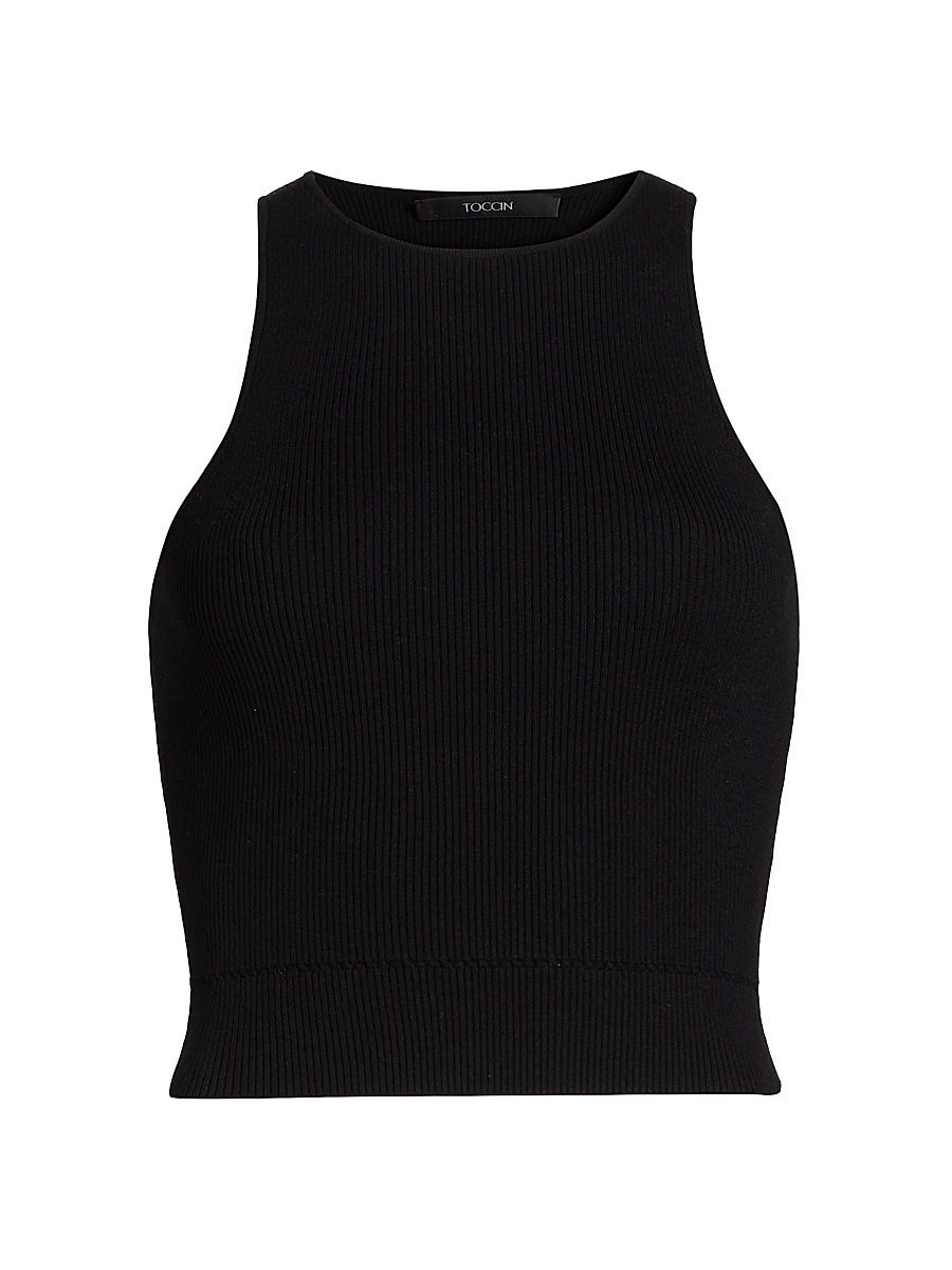 Women's Avery Rib-Knit Racer Tank - Jet - Size XL
