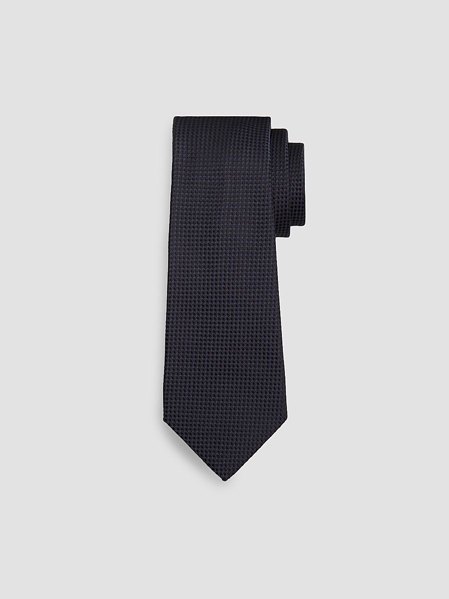 Men's Woven Silk Tie - Dark Blue