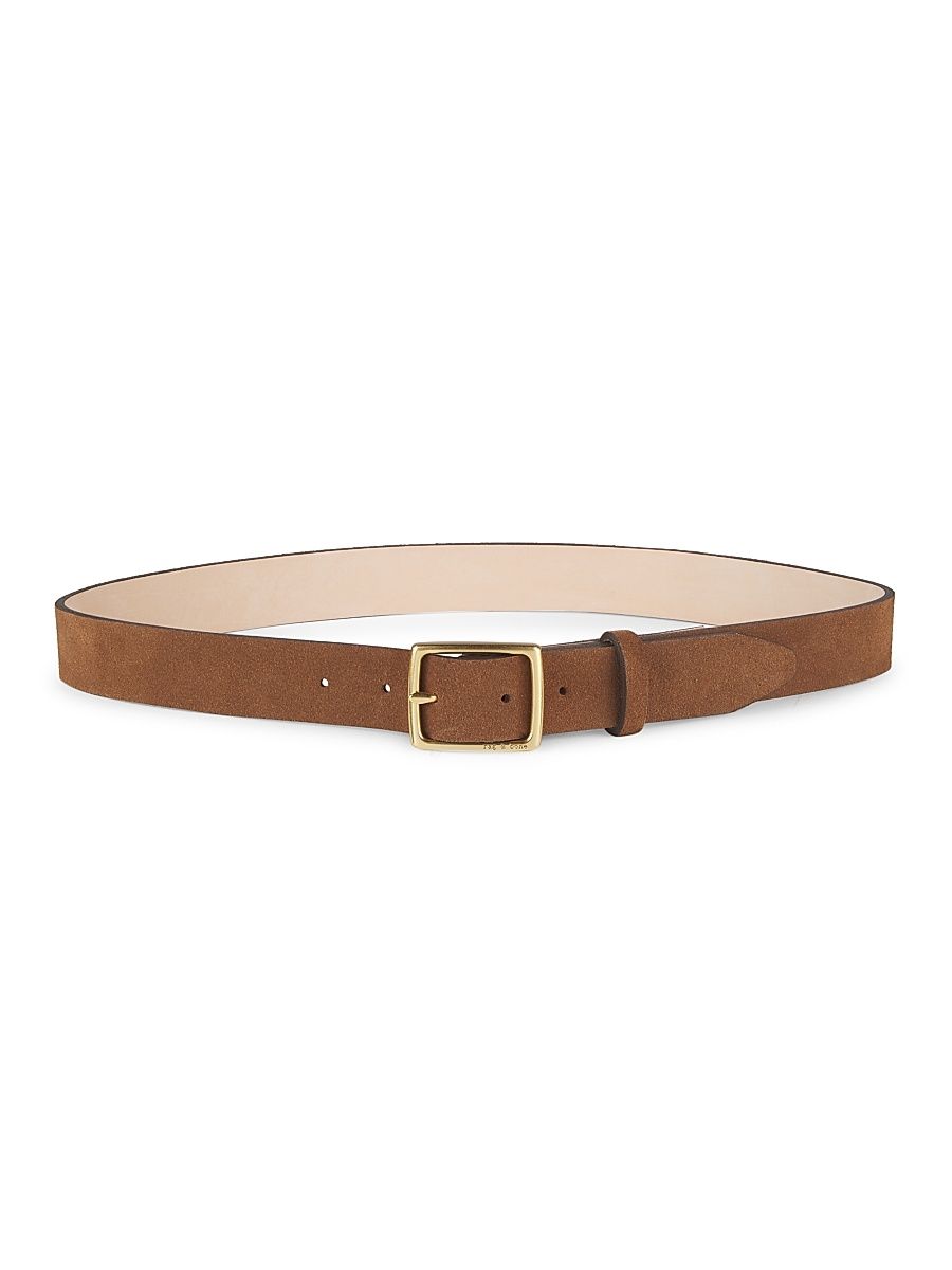 Women's Boyfriend Suede Belt - Brown Wood - Size Large