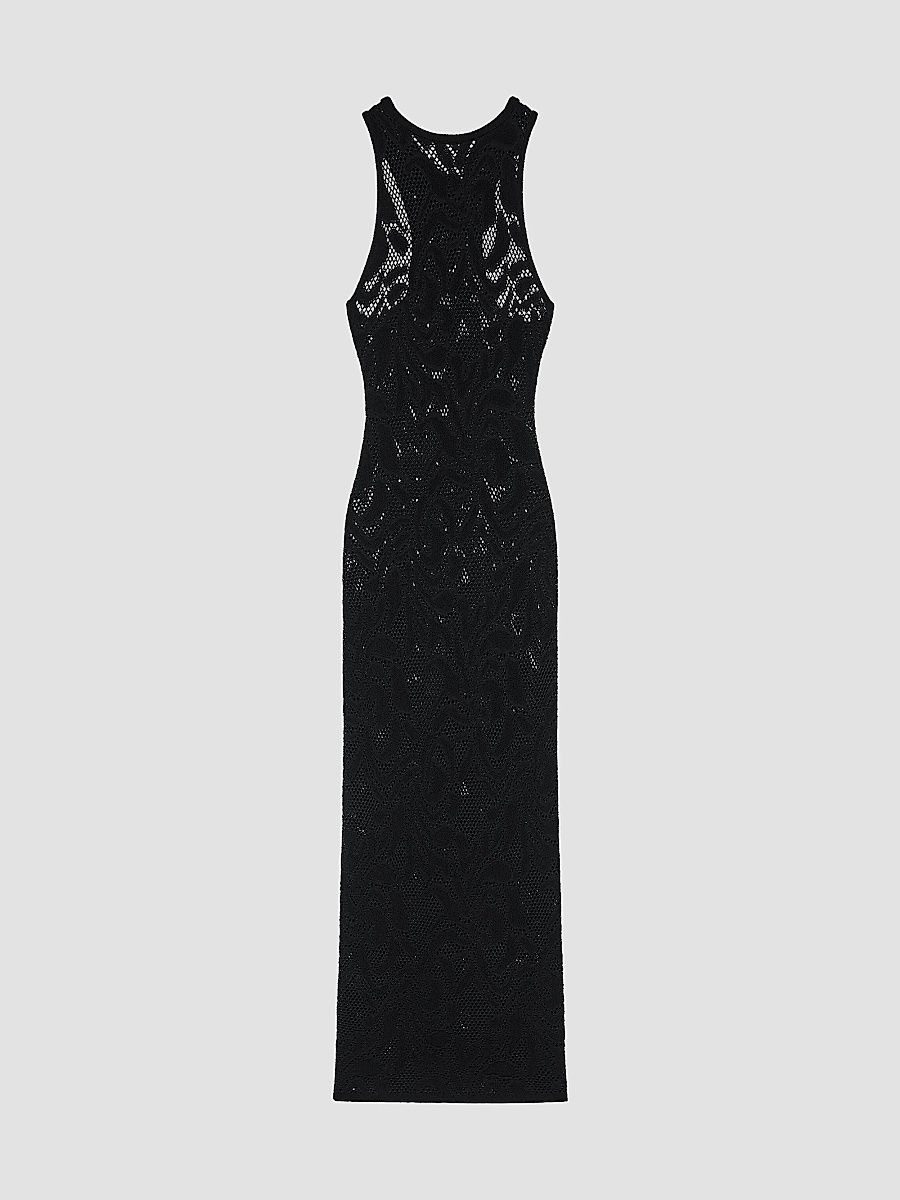 Givenchy Women's Maxi Dress in Knitted Floral Lace - Black - Size XS