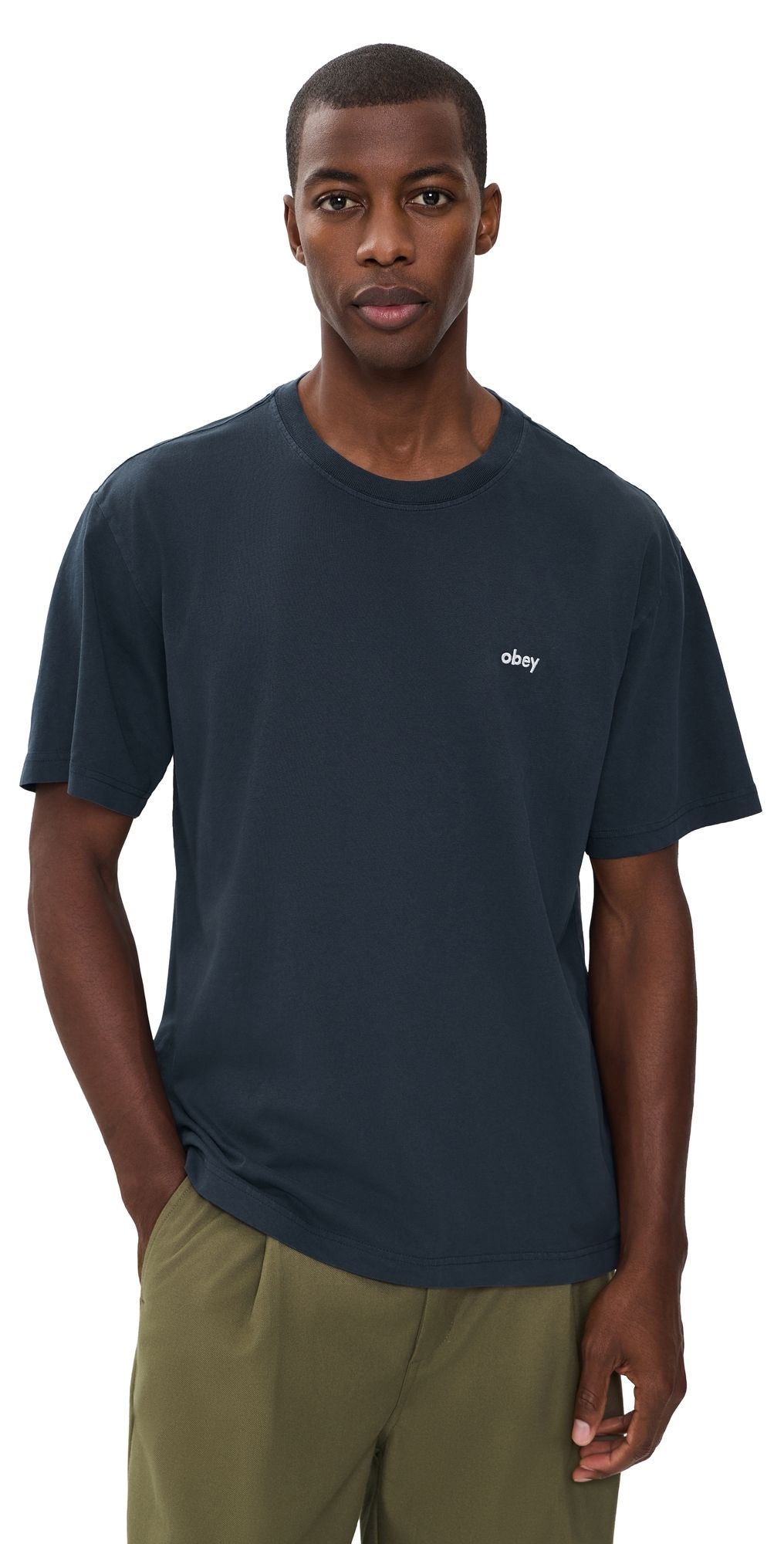 Obey Lowercase Short Sleeve Pigment Tee Pigment Dark Sapphire L