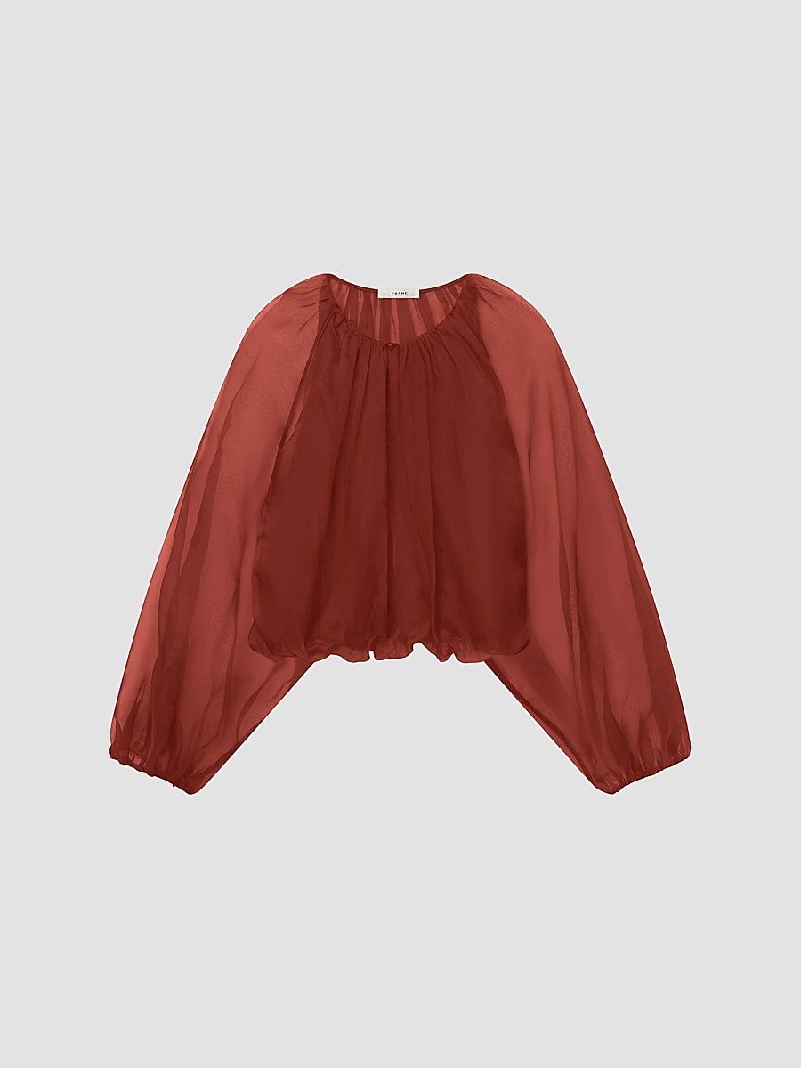 FRAME Women's The Sheer Balloon Blouse - Paprika - Size XS