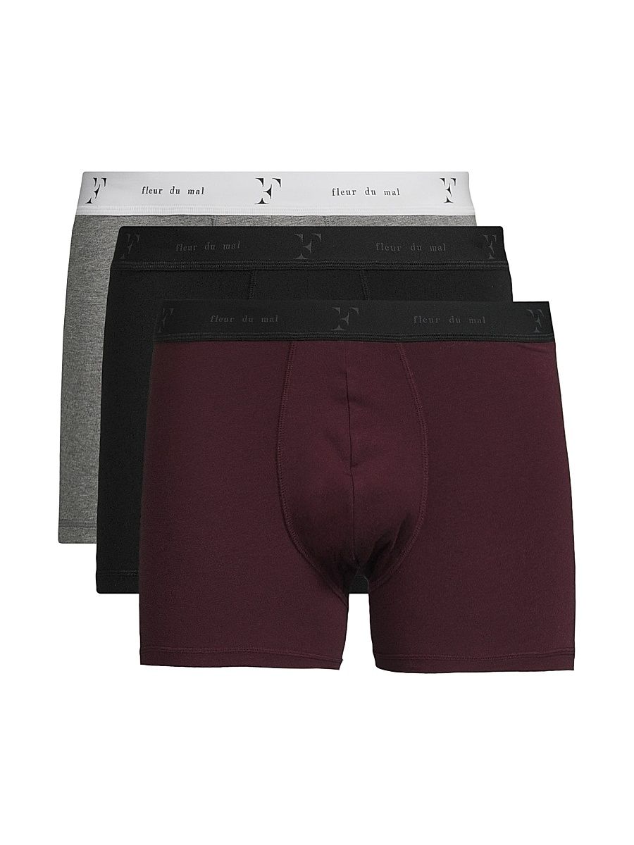 Men's Three-Pack Logo Stretch-Cotton Boxer Set - Size Medium