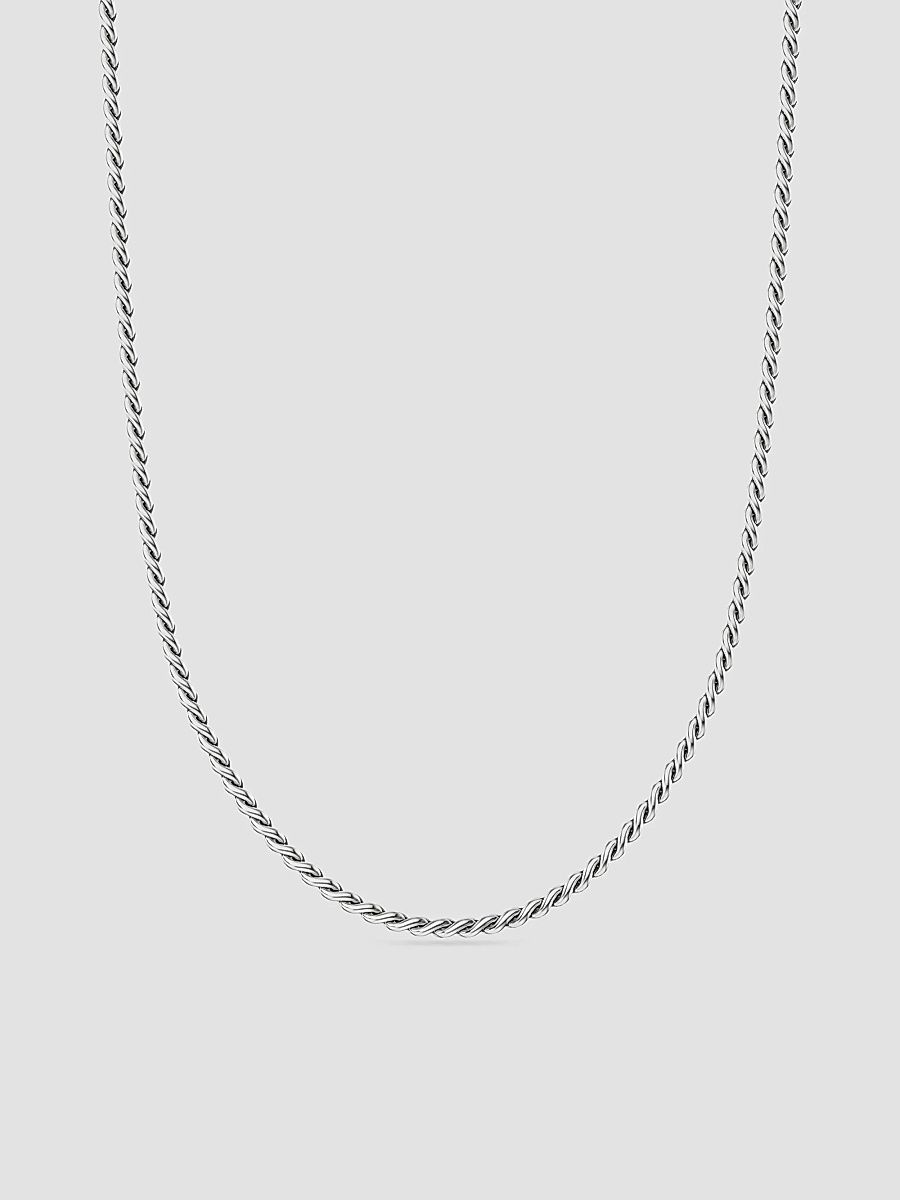 David Yurman Women's Sculpted Cable Chain Necklace in Sterling Silver, 2.7MM - Silver - Size 16.5